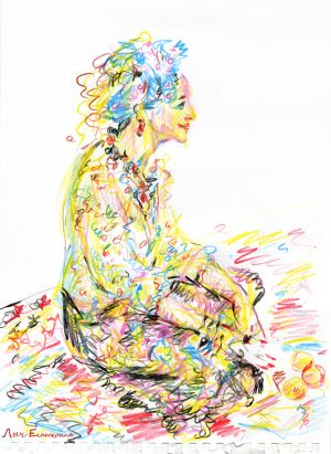 "Зарисовки художников" цветные карандаши, бумага, 2014 г.