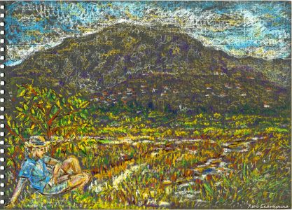 "Соляные болота" 21 Х 29 см, пастель, серая бумага, 2014 г.